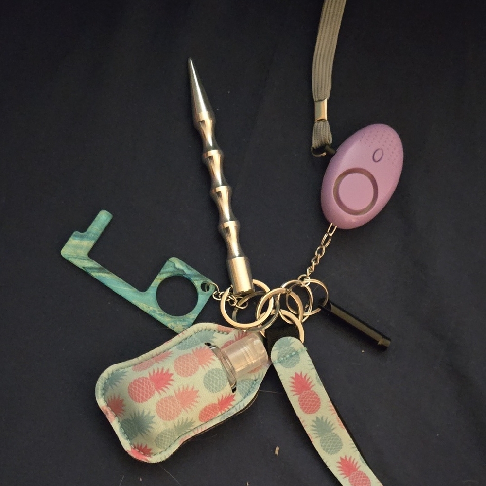 Keychain Set with Safety Alarm and Accessories